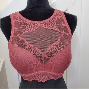 Victoria's Secret Pink Rose High Neck Lace BEGONIA Bralette